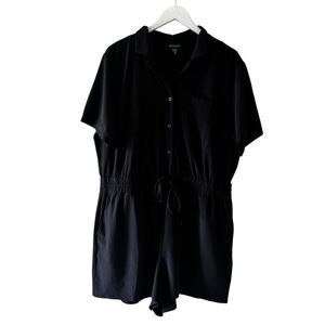 ATHLETA Avenue One Piece Short Romper Women's Black Sz XL # 2412